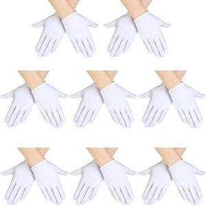 SATINIOR White Kids Gloves White Cotton Gloves Girls Boys Cosplay Costume Dress Gloves Wrist Formal Gloves for Party, White