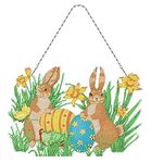 5D Door Wreath Easter DIY Diamond Painting Handmade Rhinestone Garland Ornaments kangaroo Rabbit Easter Eggs Designs Home Wall Hanging Decoration (Kangaroo)