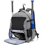 DSLEAF Baseball Bag Backpack, Softball Bat Bag Holds Up to 4 Bats, Separated Shoe Compartment and Multi Pockets for Adults