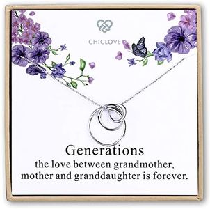 CHICLOVE Collana con Cerchi in Argento Sterling 3 - Collana di Generazione - Collane della Figlia della Nonna - Collana della Famiglia - Regalo della Nonna - Collana della Figlia Madre