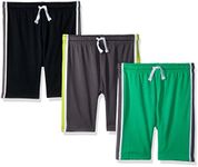 Simple Joys by Carter's Toddler Boys' Mesh Shorts, Pack of 3, Black/Green/Grey, 5T