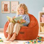UODERS Bean Bag Chair, Cozy Beanbag Reading Chair with Handle for Kids, Comfy Sofa with Filling for Gaming, Bedroom & Living Room(Kids-S-Burnt Orange)