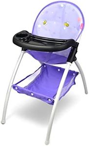 Baby Doll High Chair, ANIVIA High Chair for Dolls Up to 16'', Purple