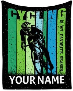 Custom Bicycle Cycling Blanket, Mountain Bike Blanket for Men Adults, Personalized Bicycle Gifts for Cyclists, 60"x80" Soft Cozy Boys Sport Throws for Outdoor Travel