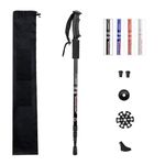 HVG TRADERS Trekking Poles, Collapsible Lightweight Shock-Absorbent Hiking Walking Sticks Adjustable Aluminum Hiking Poles for Women Men Kids (Black)