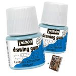 Pebeo Drawing Gum - 2 Pack 45ml Liquid Latex Artist Masking Fluid for Easy Mask and Peel on Mixed Media, Modern Art Painting, Professional Drawing, Gouache, Watercolor Paint Projects with E-book