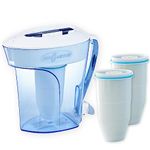 ZeroWater 2.4 litres Water Filter Jug Combo with 3x Advanced 5 Stage Filter, 0 TDS, IAPMO certified, Reduces Fluoride, Chlorine, Lead and Chromium, Water Quality Meter included