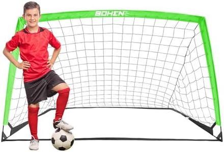 BOHEN 6x4FT Portable Soccer Goal for Kids Backyard with Carry Bag - Easy Folding Lightweight Fun for Outdoor Indoor Training Games for Teen Youth Adult (Green, 6x4FT, 1 Pack)