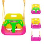 IFOYO Kids Swing Seat, 3 In 1 Toddler Swing Chair Secure Swing Seat Detachable Swing Seat High Back Swing Set for Playground Indoor Outdoor, Pink