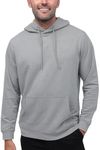 INTO THE AM Pullover Hoodies for Men - Lightweight Casual Fleece Slim Fit Plain Pullover Sweatshirt (Grey, XX-Large)