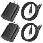 2Pack USB C Charger Block and 10ft Long USB C Cable Fast Charging for Samsung Galaxy S24 Ultra/S23/S22/S21/S20,iPhone 15, 25W Type C Super Fast Charger USB C Wall Charger Plug for Samsung Fast Charger