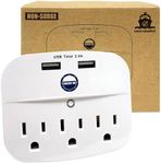 Cruise Approved Power Strip - Non Surge Protector for Cruise Ship with 2 USB Outlets - Cruise Ship Essentials 2024 for Carnival, Princess, Norwegian, Holland America, MSC & Major Cruise Lines (White)