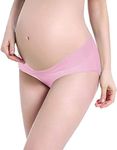 DClub Womens Cotton Postpartum Maternity Underwear | Pregnancy Postpartum Panties | Seamless Under The Bump Bikinis. (Large, 2 Pack Pink)