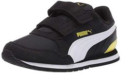 PUMA Baby ST Runner Velcro Sneaker, Black White-Meadowlark, 10 M US Toddler