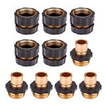 10PACK 3/4" Garden Hose Quick Connect Set Aluminum Hose Kitchen Faucet Connector Kit Thread Fittings Male Female Adapter 5 Pairs (5 Male Connects + 5 Female Connects)