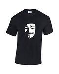 Vendetta Mask Mens Vintage Movie T-Shirt (Black - X-Large)