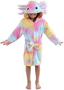 CuteOn Peignoir Enfant Flanelle pour Fille et Garçon Cadeau pour enfant - Axolotl pour enfant, 11-13 ans