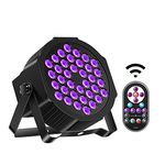 Blacklight 72W 36 LED UV Stage Light by IR Remote Control and DMX, for DJ, Disco, Fluorescent Parties, Body Painting, Glow Effects