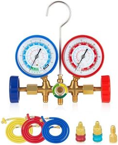 Orion Motor Tech 5FT HVAC Gauges Fits for R134A R12, R22, R502, AC Gauge Set with Quick Couplers, Adapter for Car A/C System Automotive Air Conditioning Maintenance