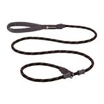 RUFFWEAR Just-a-Cinch Leash, Dog Collar and Dog Lead 1.5 m (5 ft) Long, Rope Slip Lead for Dogs. Long Dog Lead with Reflective Rope & Collar Combination, Padded Comfortable Handle, Obsidian Black