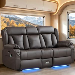 AHMED RV Loveseat Recliner Sofa,Zero Wall Hugger Power Reclining Loveseat