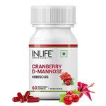 INLIFE Cranberry Capsules for Urinary Tract | D-Mannose Hibiscus Extract | Health Supplement for UTI | Men Women - 60 Vegetarian Capsules (Pack of 1, 60)