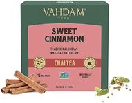 VAHDAM, Sweet Cinnamon Masala Chai Tea (15 Pyramid Tea Bags) Non-GMO, 100% Natural Spices | Ancient Cinnamon Tea Recipe | Spiced Chai Tea Bag, Brew as Hot Tea or Iced Tea