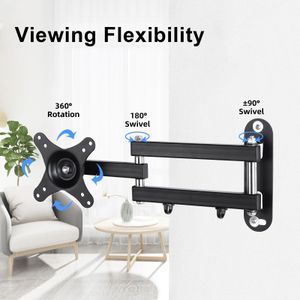 Suptek TV Wall Bracket for 15-32" LED/LCD – Swivel & Tilt, Full Motion, VESA 75x75-100x100mm