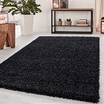 Abaseen Small Large Shaggy Rug Modern Rugs Living Room Extra Large Small Medium Rectangular Size Soft Touch Thick Pile Living Room Area Rugs Non Shedding (Anthracite, 80x150 cm)