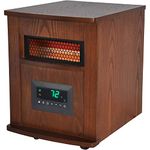 LIFESMART 6 Element Large Room Infrared Quartz Heater with Wood Cabinet and Remote