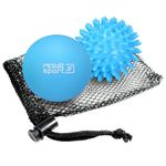 ResultSport Lacrosse & Spike Massage Ball Set with Storage Bag, Plantar Fasciitis Recovery, Trigger Point Massage, Deep Tissue Myofasical Relief (Blue)