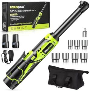 Robustrue Clé à cliquet sans fil de 15 cm, 2 x 2000 mAh, 400 tr/min, clé à cliquet sans fil avec charge rapide et 7 douilles