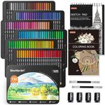 Shuttle Art 138 Colours Professional Colouring Pencils, Soft Core Coloured Pencils Set with 1 Colouring Book,1 Sketch Pad, 4 Sharpener, 2 Pencil Extender for Artists Kids Adults Colouring, Drawing