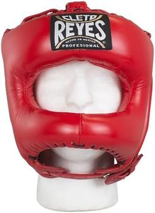 CLETO REYES Boxing Traditional Headgear for Men and Women, Protective Head Guard Face Saver, Sparring Fighting Sports, Kickboxing, MMA, Muay Thai, Classic Red