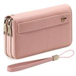 GAEKEAO Wallet for Women Clutch RFID Blocking Leather Wristlet Purse Large Capacity Credit Card Holder with Grip Hand Strap