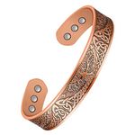 Feraco Copper Magnetic Bracelets for Men Women,99.99% Pure Copper Magnetic Field Therapy Bracelet with Tree of Life Pattern,Adjustable Cuff Bangle with Gift Box