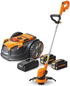 Lawnmaster Robot Tondeuse Autonome 24V sans Fil périmétrique - Le Robot Le Plus Simple du marché + Coupe Bordures 24v et 2 Batteries.