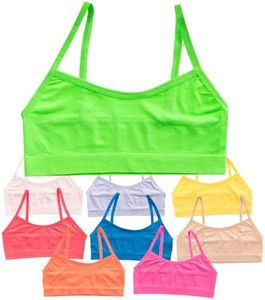 Alyce Ives Girls Seamless Training Bra, Cropped Cami Bra for Teens Pack of 10