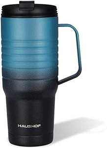 HAUSHOF 710ml Insulated Coffee Cup with Handle, Stainless Steel Vacuum Insulated Tumbler, Double Wall Travel Mugs with Leakproof Lid, 24 oz, BPA Free