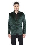 WINTAGE Men's Regular Fit Notched Lapel Blazer (velvet201color10s42_Green_42)