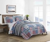 Nautica - Queen Quilt Set, All Season Cotton Home Bedding, Lightweight & Reversible (Raeford Blue, Queen)