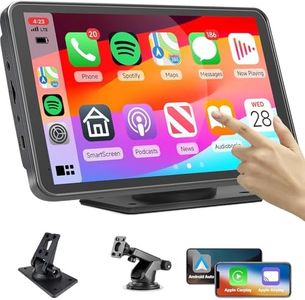 Qulokar 7 Inch Portable Touch Screen Car Stereo with Wireless Carplay & Android Auto,Mirror Link,Bluetooth,AUX,FM,Siri,Voice Control for All Vehicles Q7