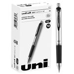 uni-ball Gel Impact Rollerball Gel, Retractable Roller Ball Pen Bold-1.0mm, 12 Pack, Black Ink (65870)