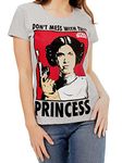 Star Wars Womens' T-Shirt Princess Leia Size Large Grey