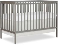 Dream On Me Synergy 5-in-1 Convertible Crib in Cool Grey, Greenguard Gold Certified, JPMA Certified, 3 Mattress Height Settings, Classic Nursery Furniture