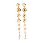 OOPS MODERN Drop Dangle Earrings Set for Women and Girls | Celebrity Inspired Trendy Latest Stylish Gold Plated Earrings Set Of 1 (Golden Ball Long Statement Earrings)