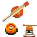 2 Piece Set Valve Caps Camping Gas Refill Adapter and Adaptor Gas for Butane Canister Universal Brass Gas Bottle Adaptor for Butane Canister to Screw Gas Cartridge