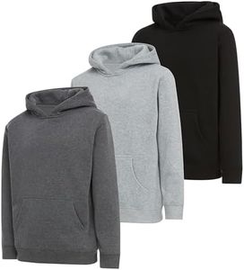 PURE CHAMP Boys 3 pack pullover hoodies Fleece long sleeve essentials sweatshirt for boys Athletic Kids Clothes Size 4-20 (Set1 Size 8)