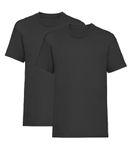 Listers Schoolwear Boys T-Shirt (Pack of 2) 100% Cotton 1-15 Years Black