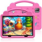 VOLENTEX 10 Inch Kids Tablet with Case, Android 15 Tablets for Age 3-12, 64GB Educational Pad, 5G WIFI6,Parental Control, Dual Camera, 6000mAh, Bluetooth (Pink)